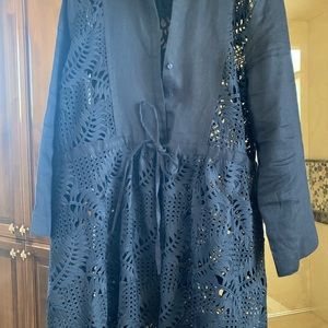 Zara Navy Linen Tunic